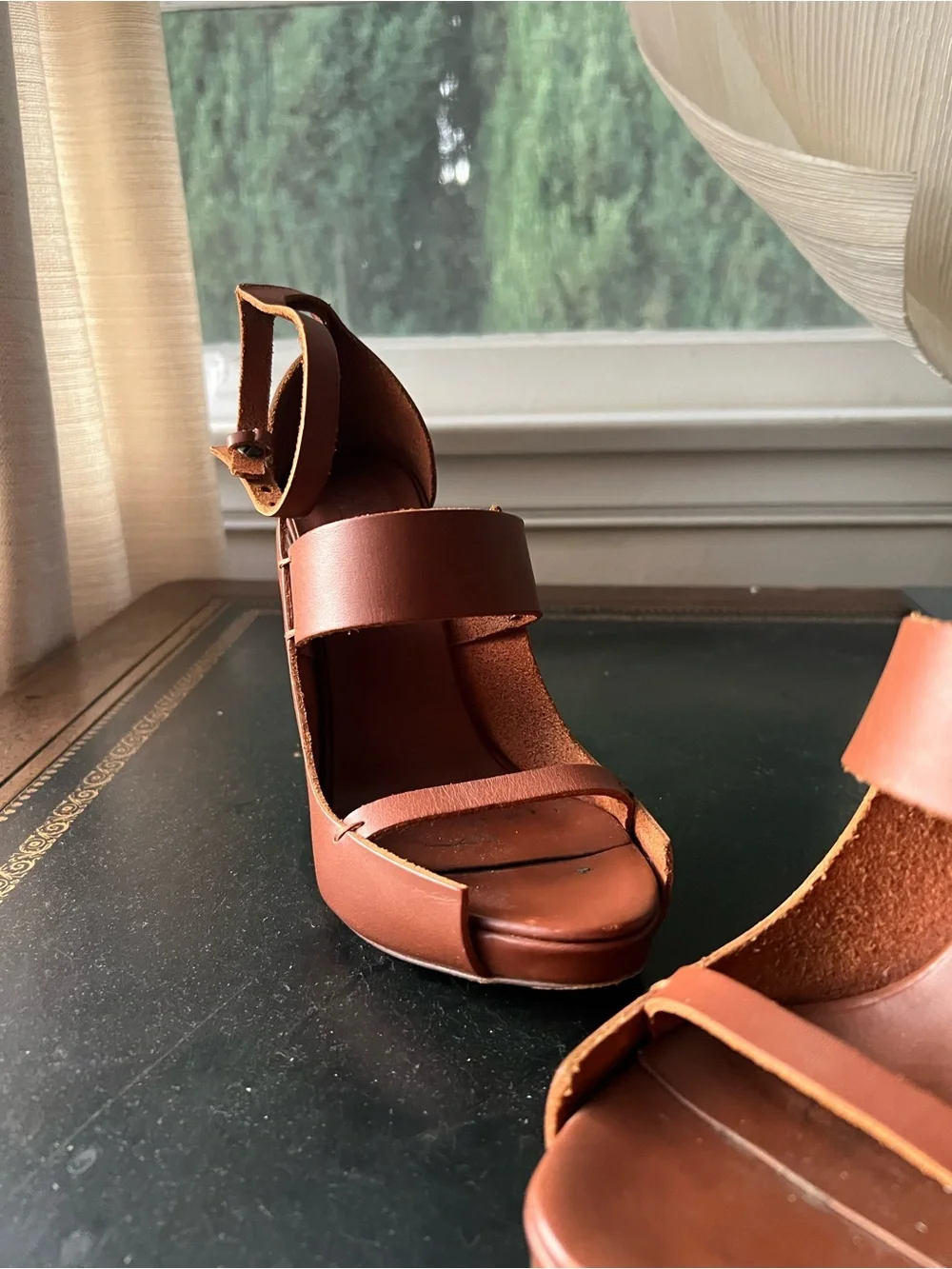 Acne Brown Leather Platform Stiletto Sandals